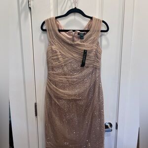 Ralph Lauren Evening rose gold sequin dress NWT